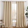 PONY DANCE Blackout Curtains Cortinas Termicas Aislantes Frio y Calor Opacas con Ojales para Dormitorio Comedor Salon Modernas 2