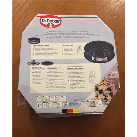 Dr. Oetker Molde repostería horno desmontable redondo doble base antigoteo para servir y cierre hermético de seguridad, base esm
