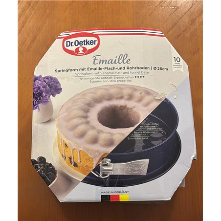 Dr. Oetker Molde repostería horno desmontable redondo doble base antigoteo para servir y cierre hermético de seguridad, base esm