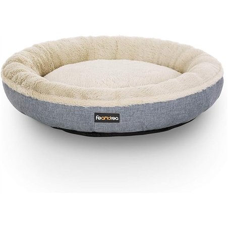 Feandrea Sofá para Perro, Cama para Mascota, Redonda, 65 cm, Gris PGW65G