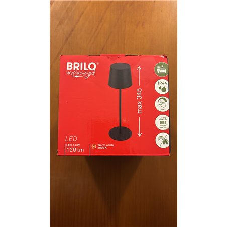 BRILONER - Lámpara de mesa LED inalámbrica IP44 con sensor táctil, regulable, batería y fuente de luz intercambiables, lámpara d