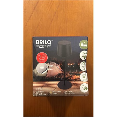 BRILONER - Lámpara de mesa LED inalámbrica IP44 con sensor táctil, regulable, batería y fuente de luz intercambiables, lámpara d