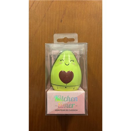 Legami - Temporizador de cocina, Tema Avocado, ajustable manualmente, tema aguacate, 60 minutos, sin pila, diámetro 6 cm, altura