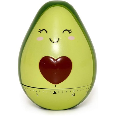 Legami - Temporizador de cocina, Tema Avocado, ajustable manualmente, tema aguacate, 60 minutos, sin pila, diámetro 6 cm, altura