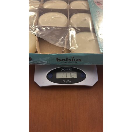 Bolsius - Velas flotantes Maxi - Marfil - 12 piezas en una caja - Ø 7,6 cm - Tiempo de combustión 8 horas - Sin fragancia - Cera
