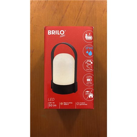 BRILONER - Lámpara de mesa LED inalámbrica IP44, táctil, regulable, batería reemplazable, lámpara de noche, lectura, LED, campin