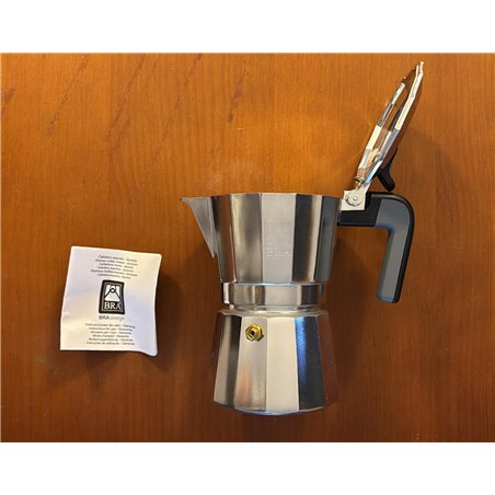 BRA Deluxe Cafetera, Metal, Plata, 3 tazas