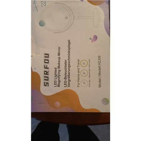 TopDirect Espejo Maquillaje con Luz de 8 Pulgadas, Espejo de Cosmético de 35 a 45 cm Altura Ajustable, Aumento 1X/10X, 3 Modos d