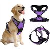 Arnes DKDDSSS Perro Arnés Pecho Antitirones, Mediano Ajustable, Transpirable con Cinta Reflectante, Púrpura M