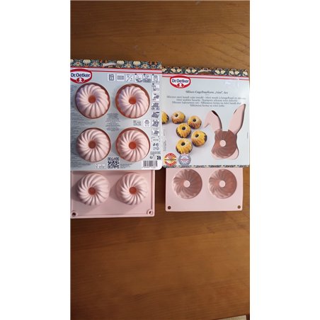 Set de 3 Moldes Mini de Silicona para Bundt Cake, diseños espiral y ondas, antiadherentes y reutilizables, aptos para horno, mic