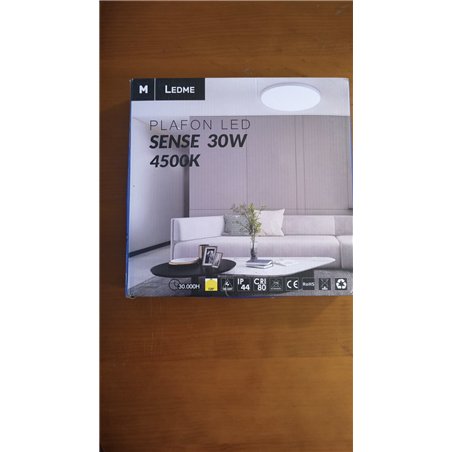 M Ledme - Plafon LED Techo 30W, Lámpara Techo para Baño IP44, 3.000 lúmenes, Color Luz Neutra (4500K) para Baño, Cocina, Balcón,