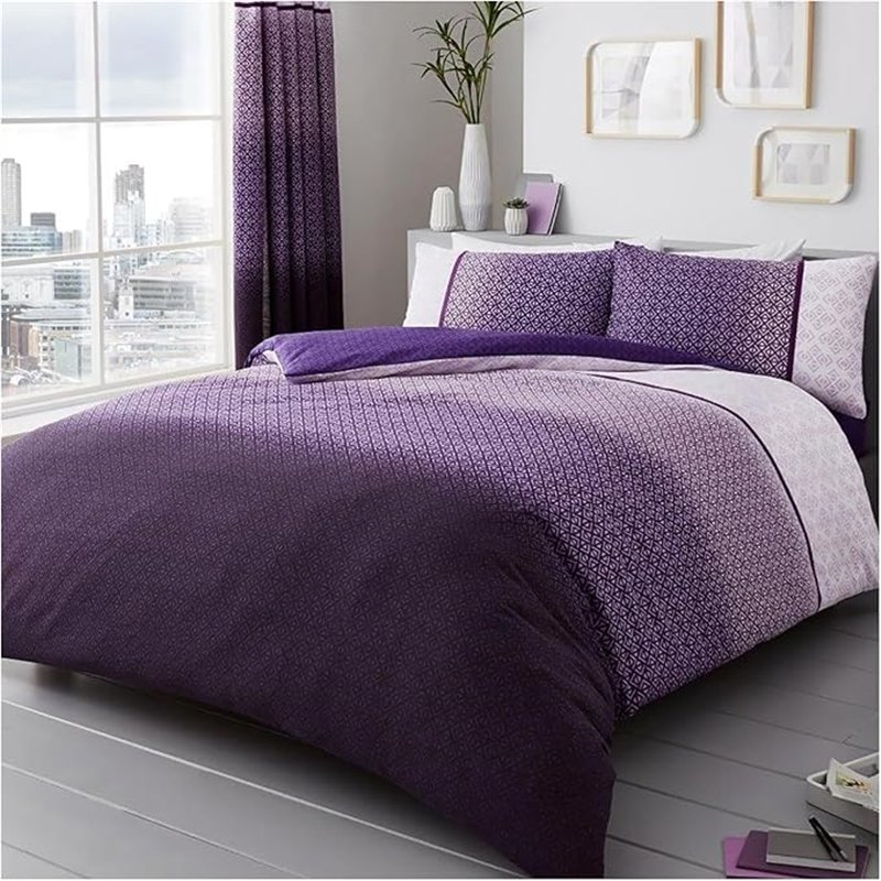 GC GAVENO CAVAILIA Juego de Funda nórdica para Cama de Matrimonio (200 x 200 cm), polialgodón, Color Morado