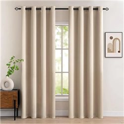 MIULEE Cortinas Opacas Beige 2 Piezas