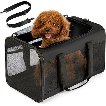 Conlun Transportín para Perros Flexible – Bolsa Plegable con Malla 4 Lados para Gatos Grandes y Perros hasta 9kg, Tamaño L con v
