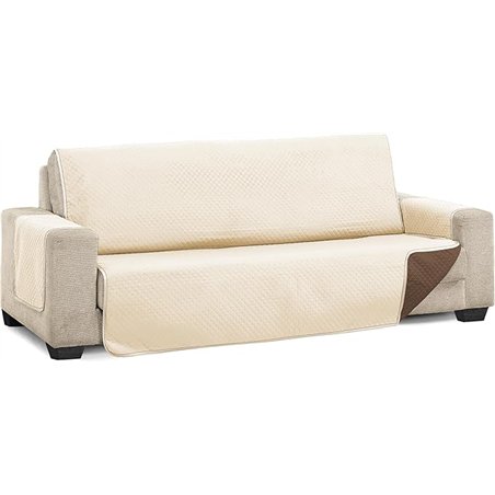 Martina Home Diamond Funda Cubre Sofá,Protector para Sofás Acolchado Reversible,Beige/Marrón, 3 Plazas