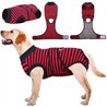 Kuoser Traje de Recuperación a Rayas para Perros y Gatos Post Operatorio, Protector de Heridas Abdominales/Enfermedades de la Pi