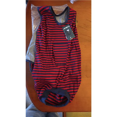 Kuoser Traje de Recuperación a Rayas para Perros y Gatos Post Operatorio, Protector de Heridas Abdominales/Enfermedades de la Pi
