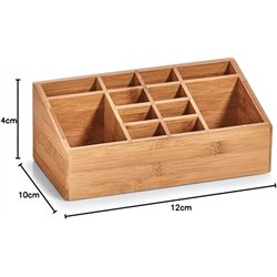 Organizador Zeller (25385), Madera, Natural, Madera, Azul y Gris, 25.4 x 12 x 10 cm