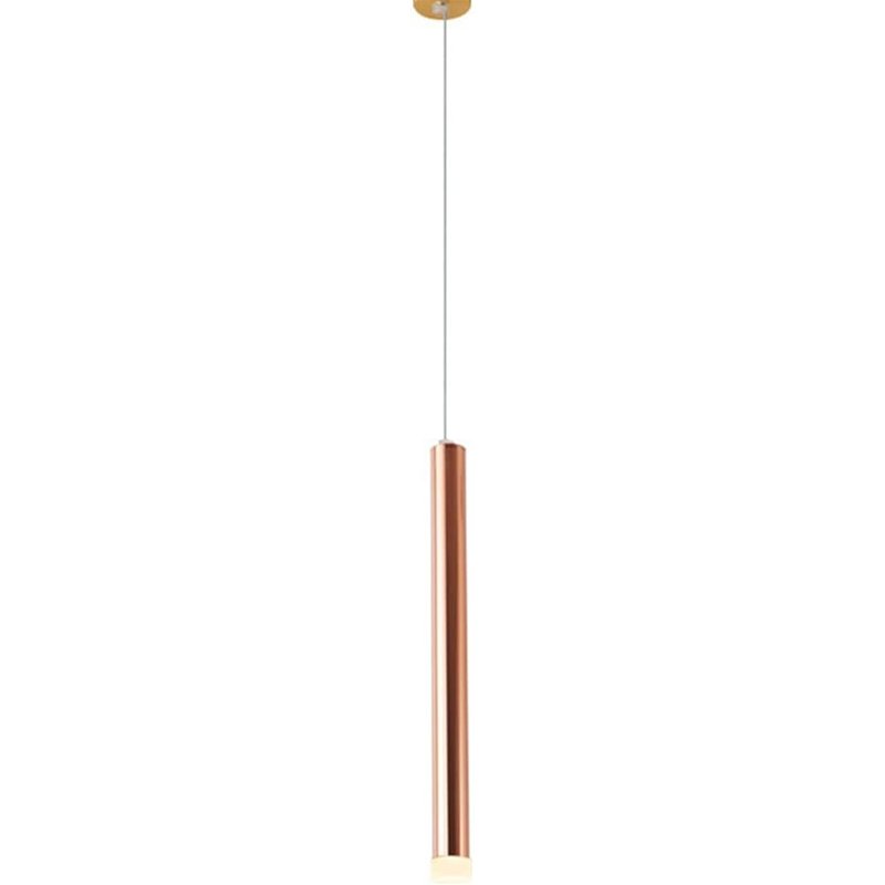 Candelabro De Oro Rosa Lámpara Colgante De Cristal con Una Sola Cabeza Lámpara Colgante Cilíndrica Astigmatismo Linterna Cocina 