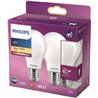 Philips - Bombilla LED cristal 40W estándar E27 luz blanca fría, mate, no regulable pack 2