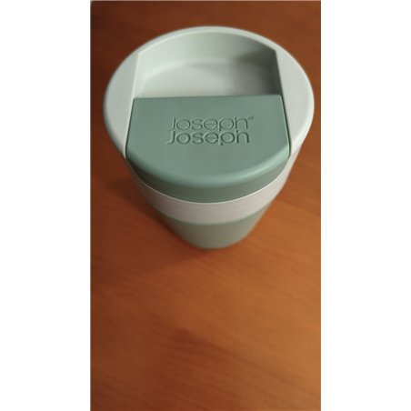 Joseph Joseph Sipp, Taza de Polipropileno para llevar café y té, Vaso termo con tapa, a prueba de fugas, sin BPA, 340 ml, Verde