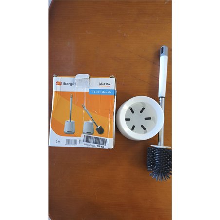 ‌Ibergrif Escobilla de Baño con Soporte Antimicrobiano | Cepillo Inodoro Secado Rápido | Montaje Pared/Suelo | Blanco