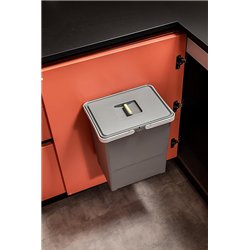Elletipi Easy 2.0 PBD SP SG34 Cubo de basura de plástico reciclado, para cualquier entorno, capacidad de 18 litros con tapa. Fij