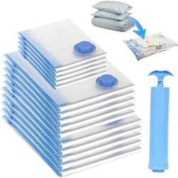 Bolsas de Almacenamiento al Vacío 10 Unidades para Ropa 2 XXL+4 XL+4 L Reutilizables - Edredones, Ropa de Cama, Almohadas, Manta