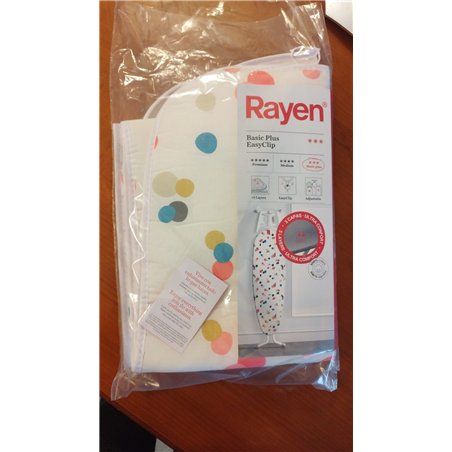 Rayen | Funda Tabla de Planchar Universal | Funda de Planchar Ajuste EasyClip | 2 capas: Espuma y tejido 100% Algodón | Gama Bas