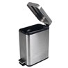 Beldray, acero inoxidable, Cubo de basura rectangular con pedal y tapa de cierre suave, 5 litros, LA041173SS, 5L