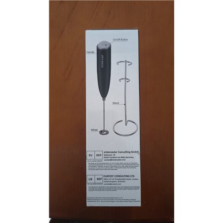 POWSAF Espumador de Leche, Batidor Leche Espuma con Soporte, 13000 RPM, Espumadera de Electrico, Batidora para Café, Latte, Capp