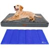 VOUNOT® Cama Perro Ortopédica con Alfombrilla Refrescante de Gel, Colchón Mascotas Cojines para Perros Espuma con Memoria Funda 