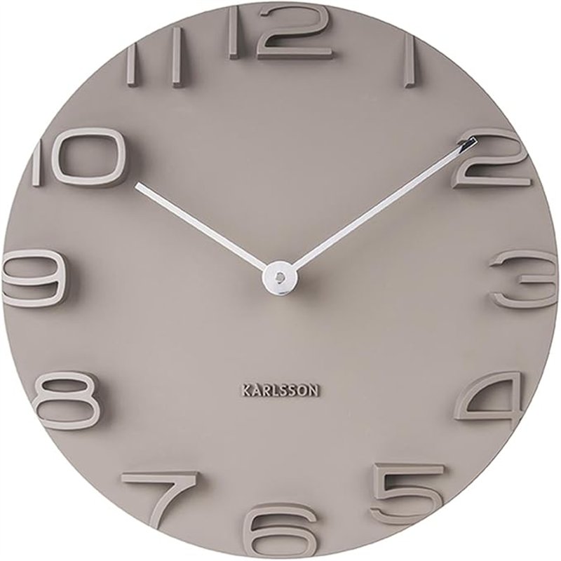 Karlsson On The Edge - Reloj de Pared, manecillas cromadas, Color Gris cálido