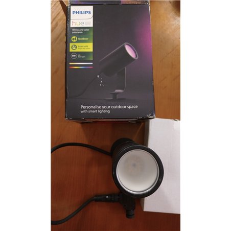 Philips Hue – Foco inteligente de exterior Hue Lily, con adaptador Bajo Voltaje, Luz Blanca y de Colores, Compatible con Alexa y